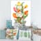 Designart - Blooming White and Orange Tulips Flower - Traditional Canvas Wall Art Print